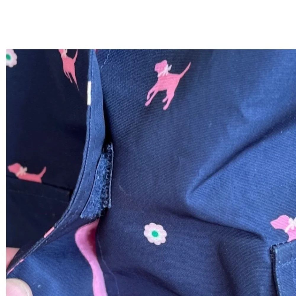 Gymboree Kids Navy Blue‎ Raincoat Pink Dog Print Hooded Spring Autumn Outerwear